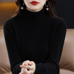 Women's Cashmere Sweater | Turtleneck Long Sleeve Knit
