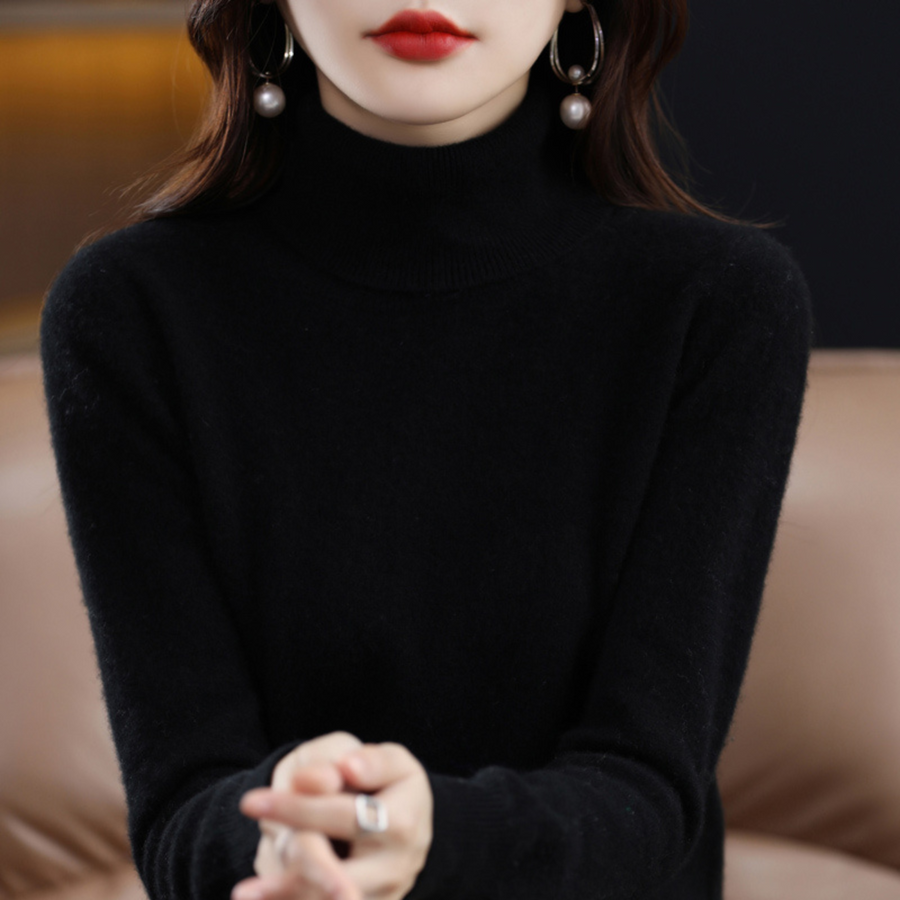 Women's Cashmere Sweater | Turtleneck Long Sleeve Knit
