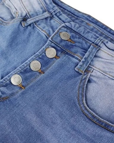 Women's Low Rise Bootcut Jeans | Flared Leg Button Closure Denim