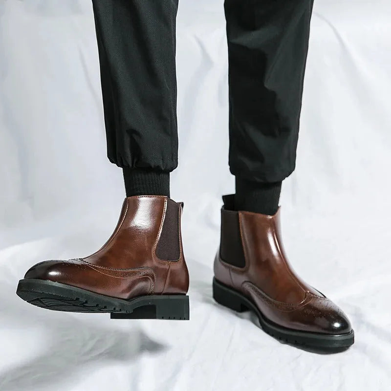 Chelsea boots met brogue detailing