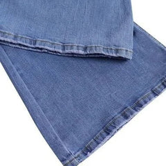 Women's Low Rise Bootcut Jeans | Flared Leg Button Closure Denim