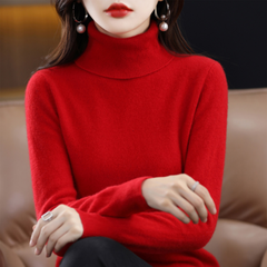 Women's Cashmere Sweater | Turtleneck Long Sleeve Knit