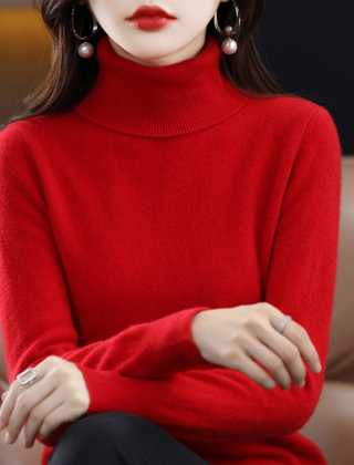 Women's Cashmere Sweater | Turtleneck Long Sleeve Knit