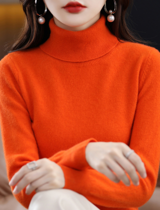Women's Cashmere Sweater | Turtleneck Long Sleeve Knit