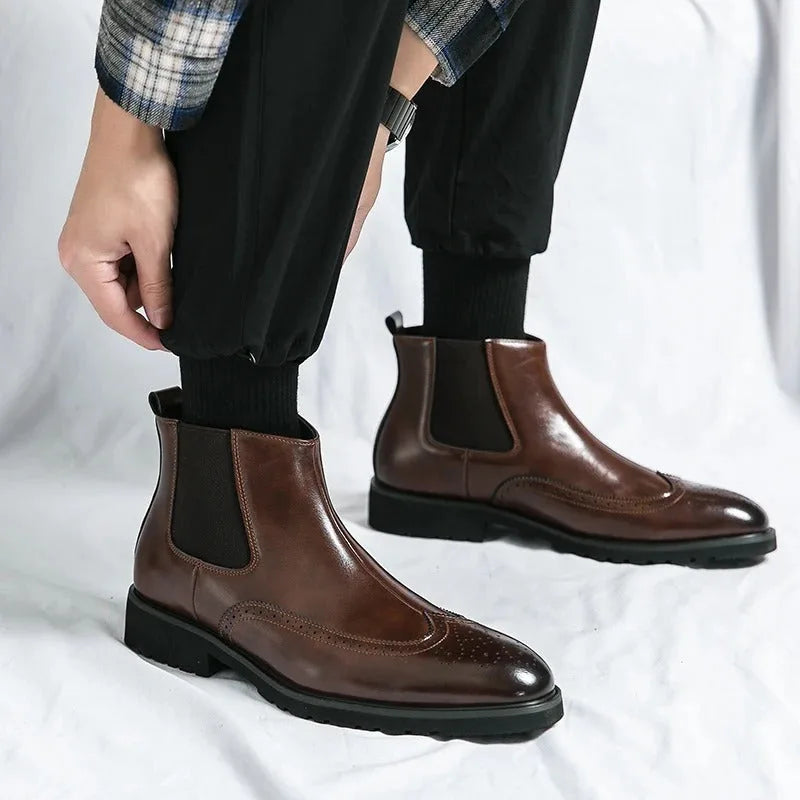 Chelsea boots met brogue detailing