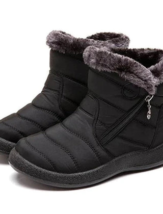 Women's Snow Boots | Faux Fur Collar Quilted Ankle Waterproof