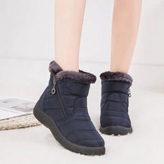 Women's Snow Boots | Faux Fur Collar Quilted Ankle Waterproof
