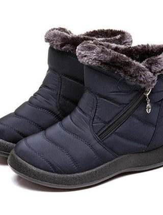 Women's Snow Boots | Faux Fur Collar Quilted Ankle Waterproof