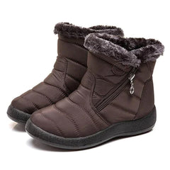 Women's Snow Boots | Faux Fur Collar Quilted Ankle Waterproof