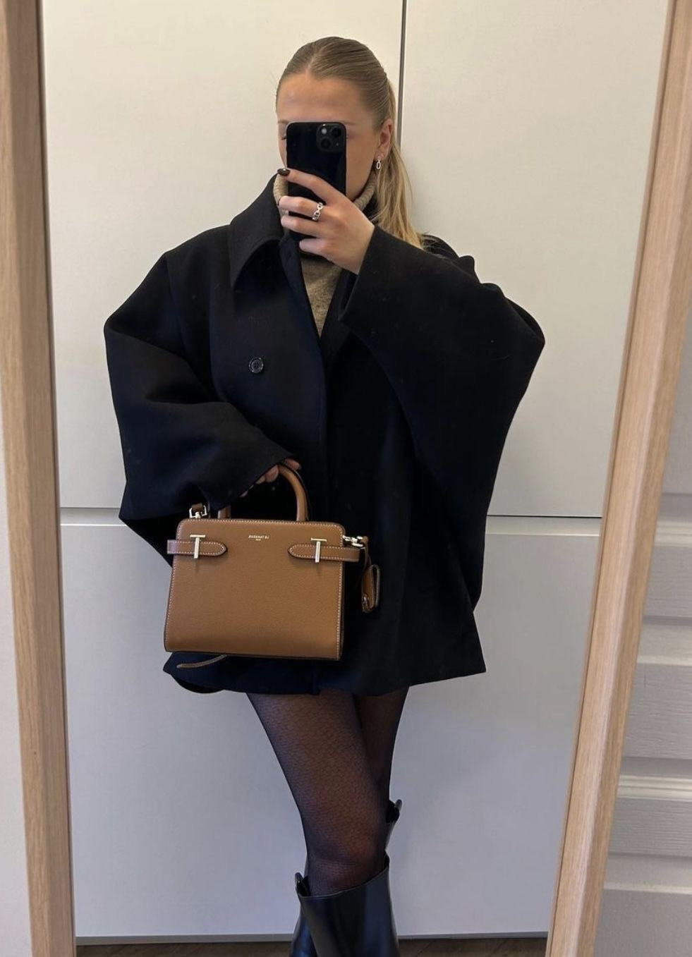 Women's Wool Coat | Oversized Fit Button Closure Collared