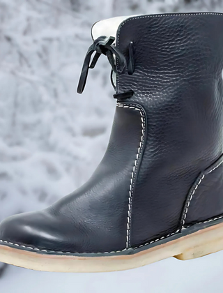 Women's Waterproof Winter Boots | Lace-Up Leather Fleece-Lined Crepe Sole