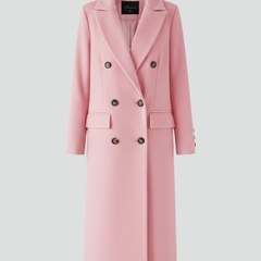 Women's Long Coat | Double Breasted Lapel Collar Button Closure