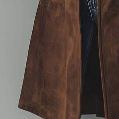 Women's Winter Coat | Suede Button Front Long Length
