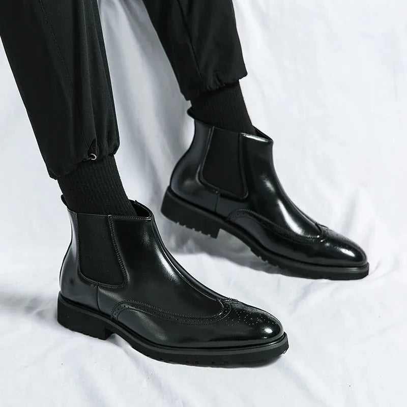 Chelsea boots met brogue detailing