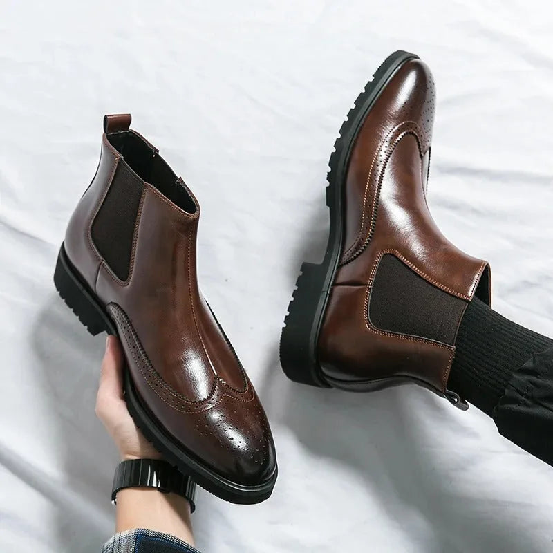Chelsea boots met brogue detailing