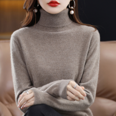 Women's Cashmere Sweater | Turtleneck Long Sleeve Knit