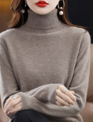 Women's Cashmere Sweater | Turtleneck Long Sleeve Knit