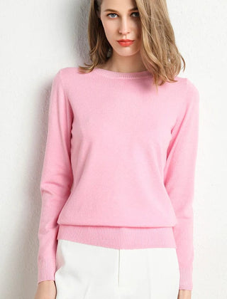 Women's Cashmere Sweater | Round Neck Long Sleeve Knit Regular Fit